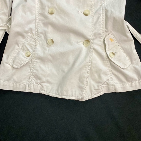 ABERCROMBIE & FITCH Trench Coat, White, Size Medium - Picture 3 of 8
